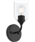 Ilia 1-Light Wall Sconce with Clear Glass Shade Matte Black