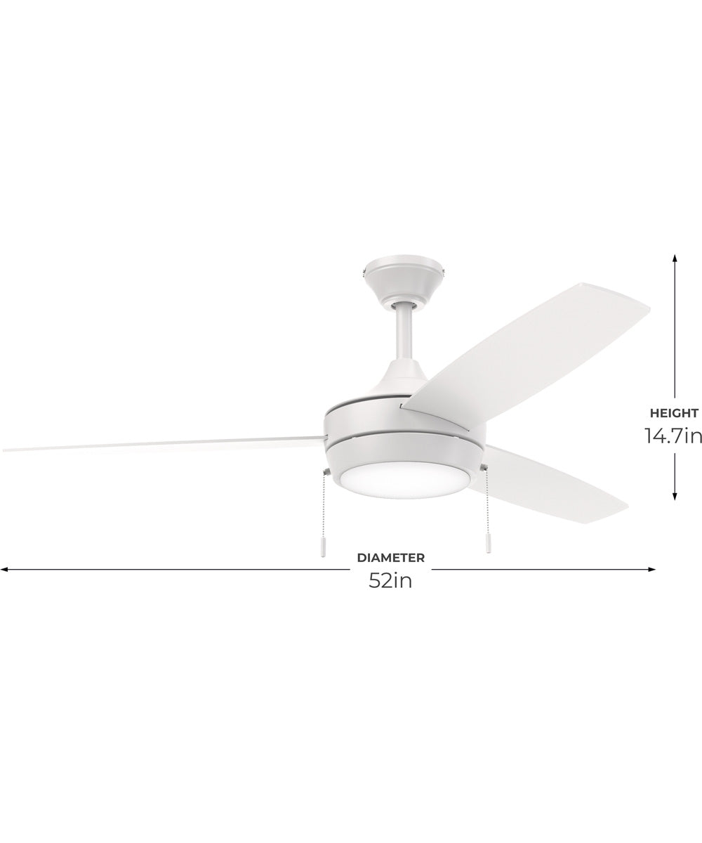 Nolyn 52 in. 3-Blade Modern LED Ceiling Fan Matte White