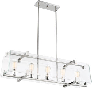 10"W Shelby 5-Light Pendant Polished Nickel