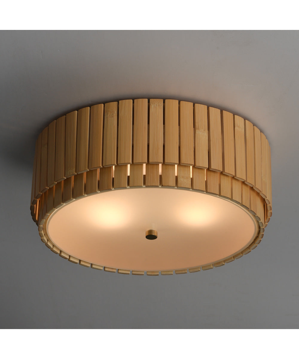 Satori 2-Light Flush Mount Natural Aged Brass