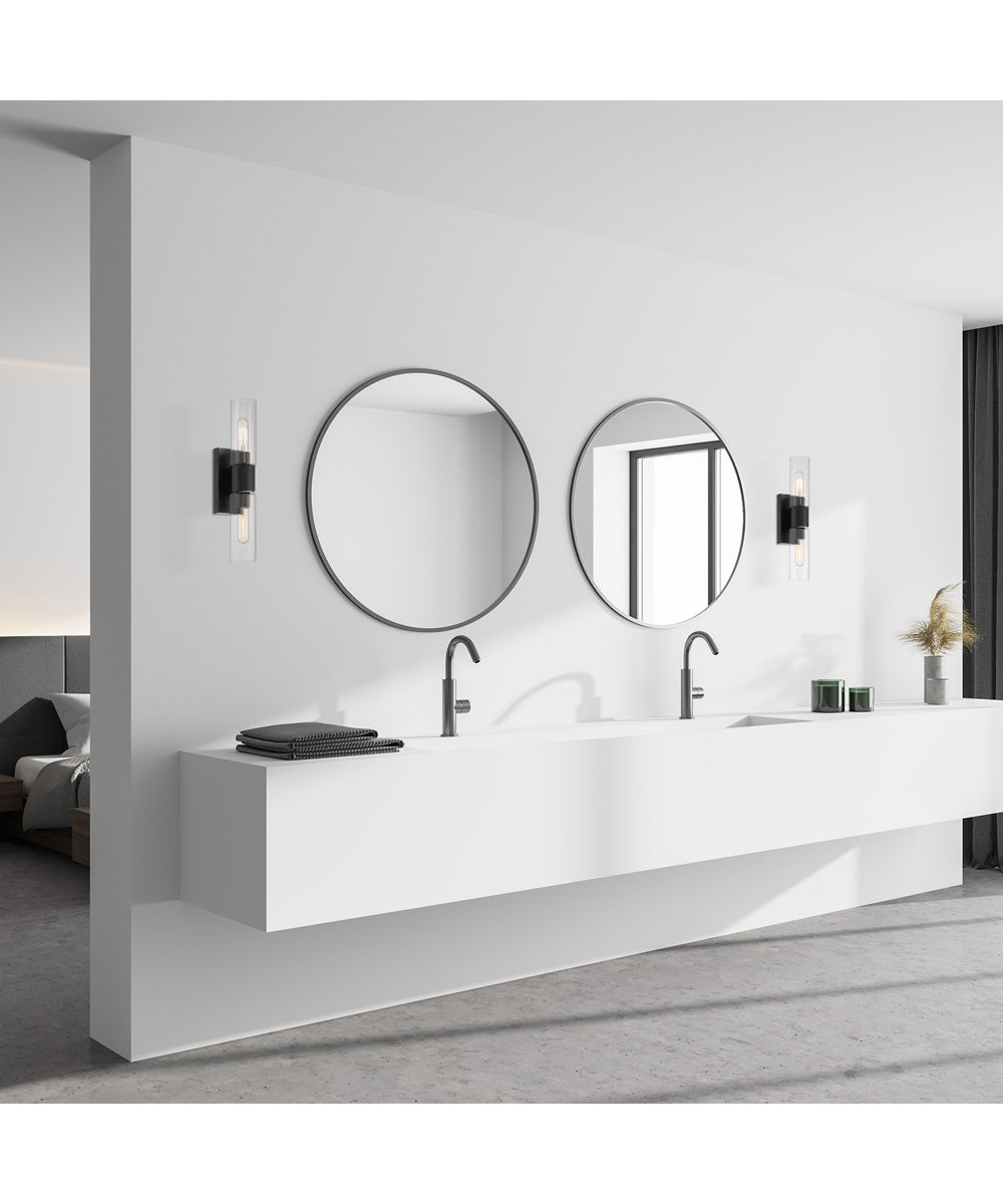 Anton 2 Light Wall Sconce  Matte Black