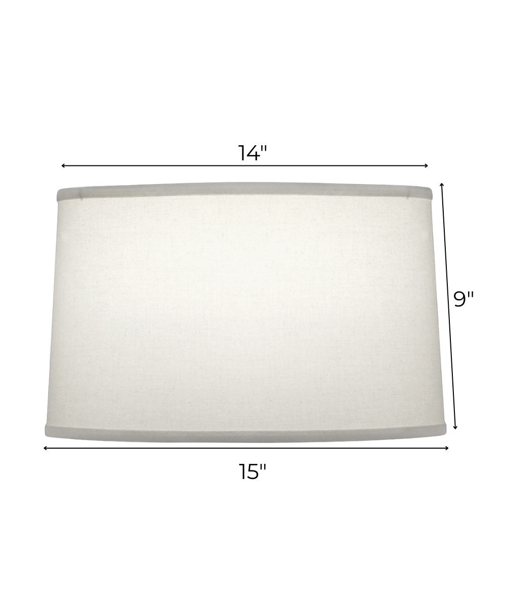 14x15x9 Natural Butcher Linen Drum Hardback Lampshade