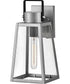 Hugh 1-Light Medium Wall Mount Lantern in Antique Brushed Aluminum