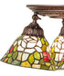 16" Wide Tiffany Rosebush 3 Light Semi-Flush Mount