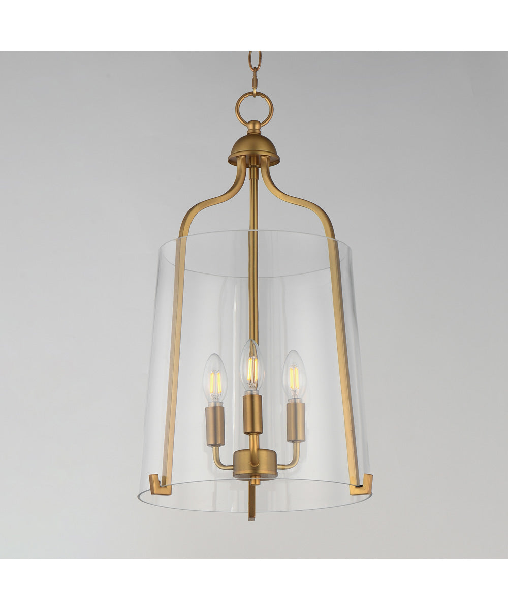 Bellmore 3-Light Foyer Pendant Natural Aged Brass
