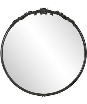 30x31" Wall Mirror Satin Black with Light Gray Glaze