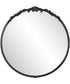 30x31" Wall Mirror Satin Black with Light Gray Glaze