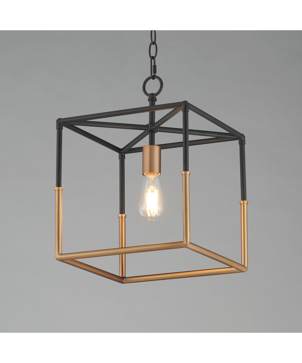 Soho 1-Light Pendant Black/Weathered Brass