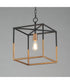 Soho 1-Light Pendant Black/Weathered Brass