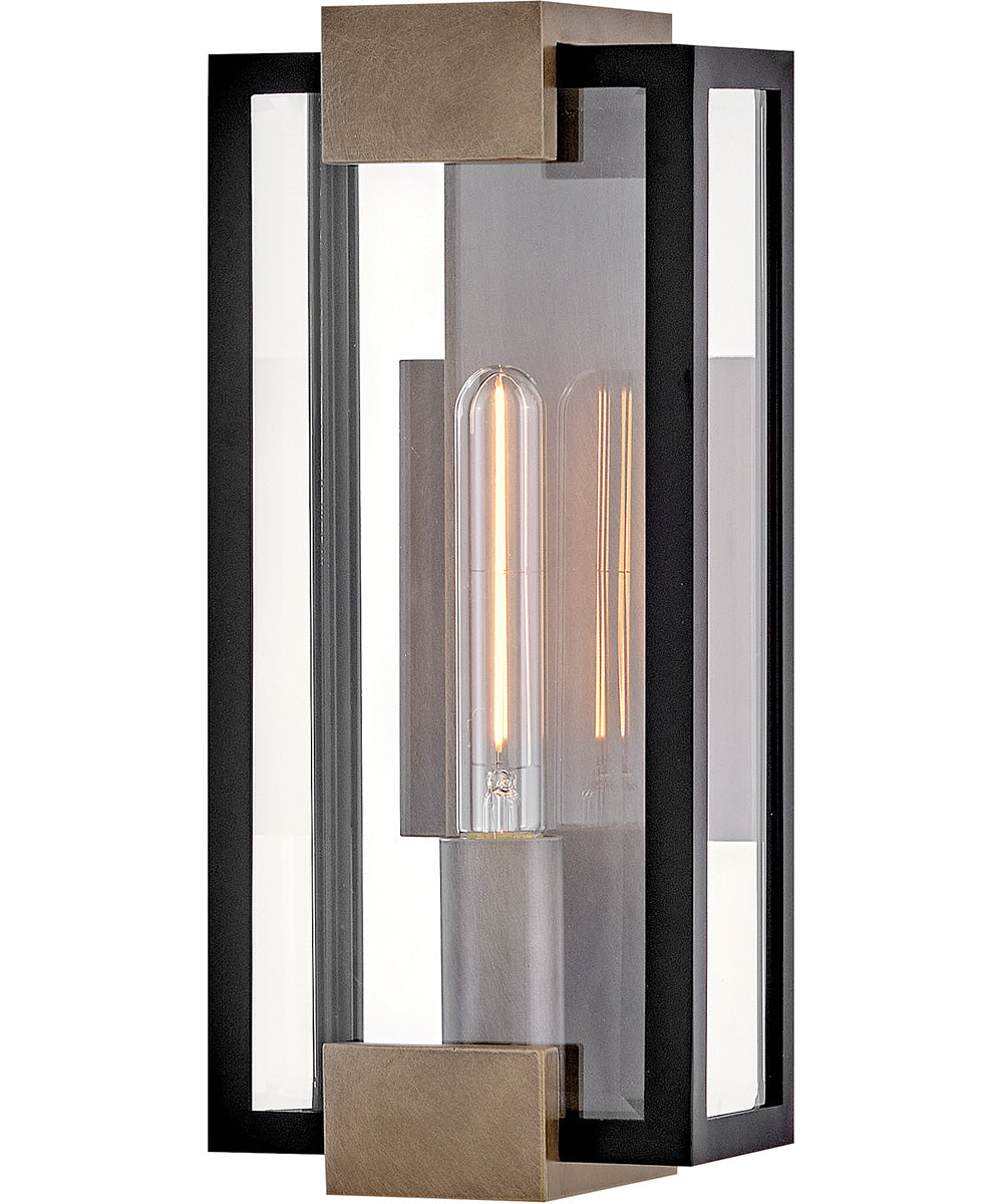 Bergen 1-Light Small Wall Mount Lantern in Black