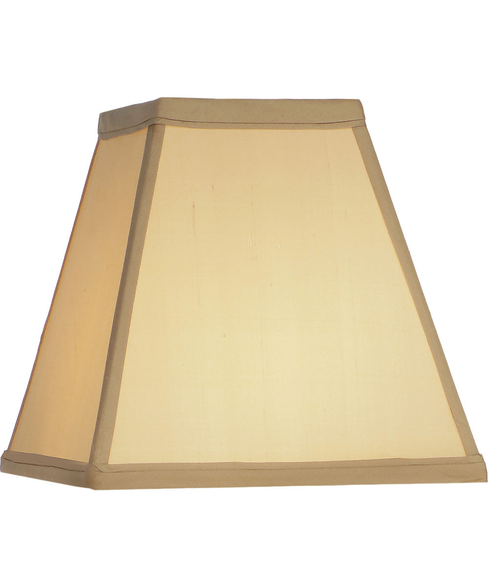 4x8x7 Tan Silk Shantung Tapered Square Hardback Lampshade