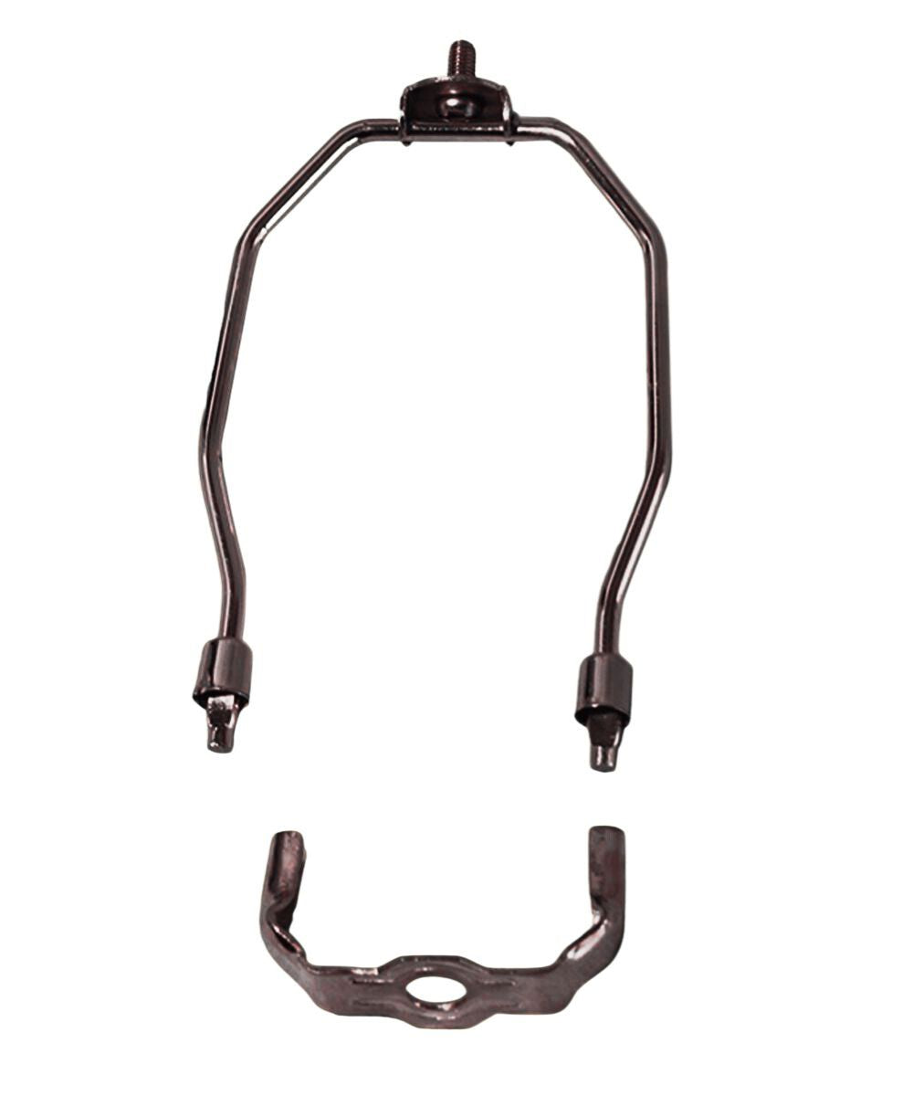 6" Dark Antique Brass Heavy Duty Harp Fitter For Lamp Shades