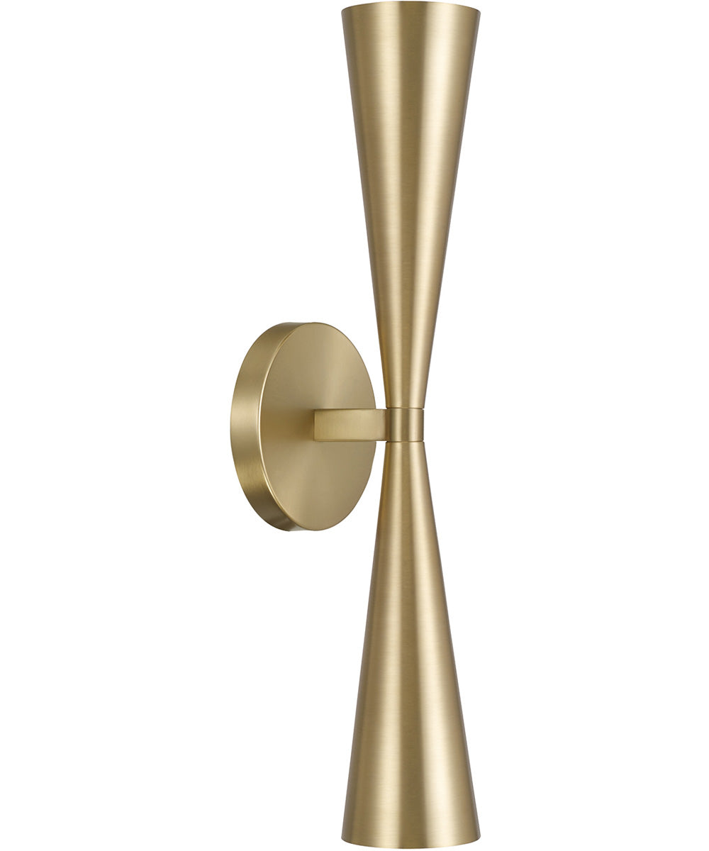 Levi 2-Light Sconce Matte Brass