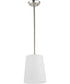 Clarion 1-Light Etched White Pendant P500429 Brushed Nickel
