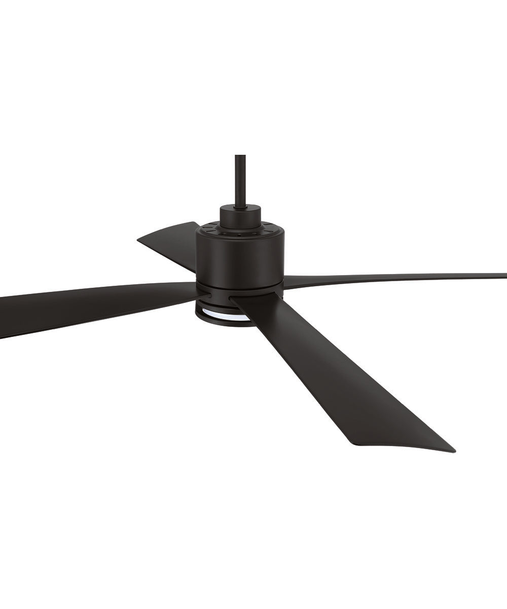 Rhett 52" 4-Blade Indoor/Outdoor Ceiling Fan Damp Rated 1-Light Fan Flat Black