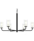 Mack 6-Light Chandelier with Layered Glass Shades Matte Black