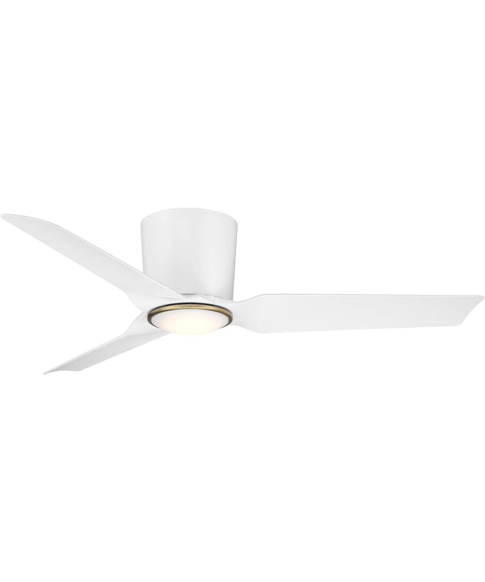 Rynn 48-in. 3-Blade Flush Mount Modern LED Ceiling Fan Matte White