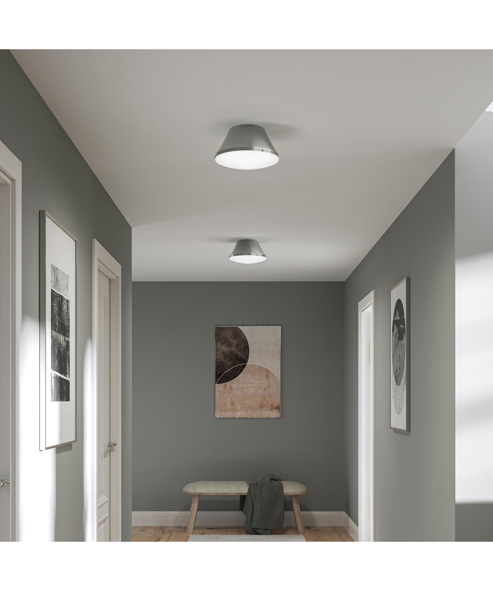 Avra Medium 2-Light Flush Mount with Etched White Glass Shade Brushed Nickel