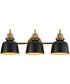 Hollis 3-Light Sconce Natural Aged Brass