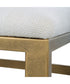 Modern Iron Bench in Antique Brushed Brass with Cushion