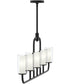 Mack 5-Light Linear Chandelier with Layered Glass Shades Matte Black