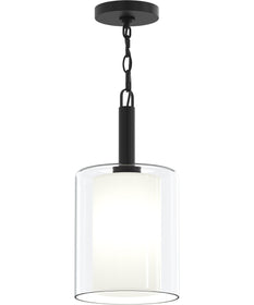 Mack 1-Light Pendant with Layered Glass Shade Matte Black