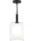 Mack 1-Light Pendant with Layered Glass Shade Matte Black