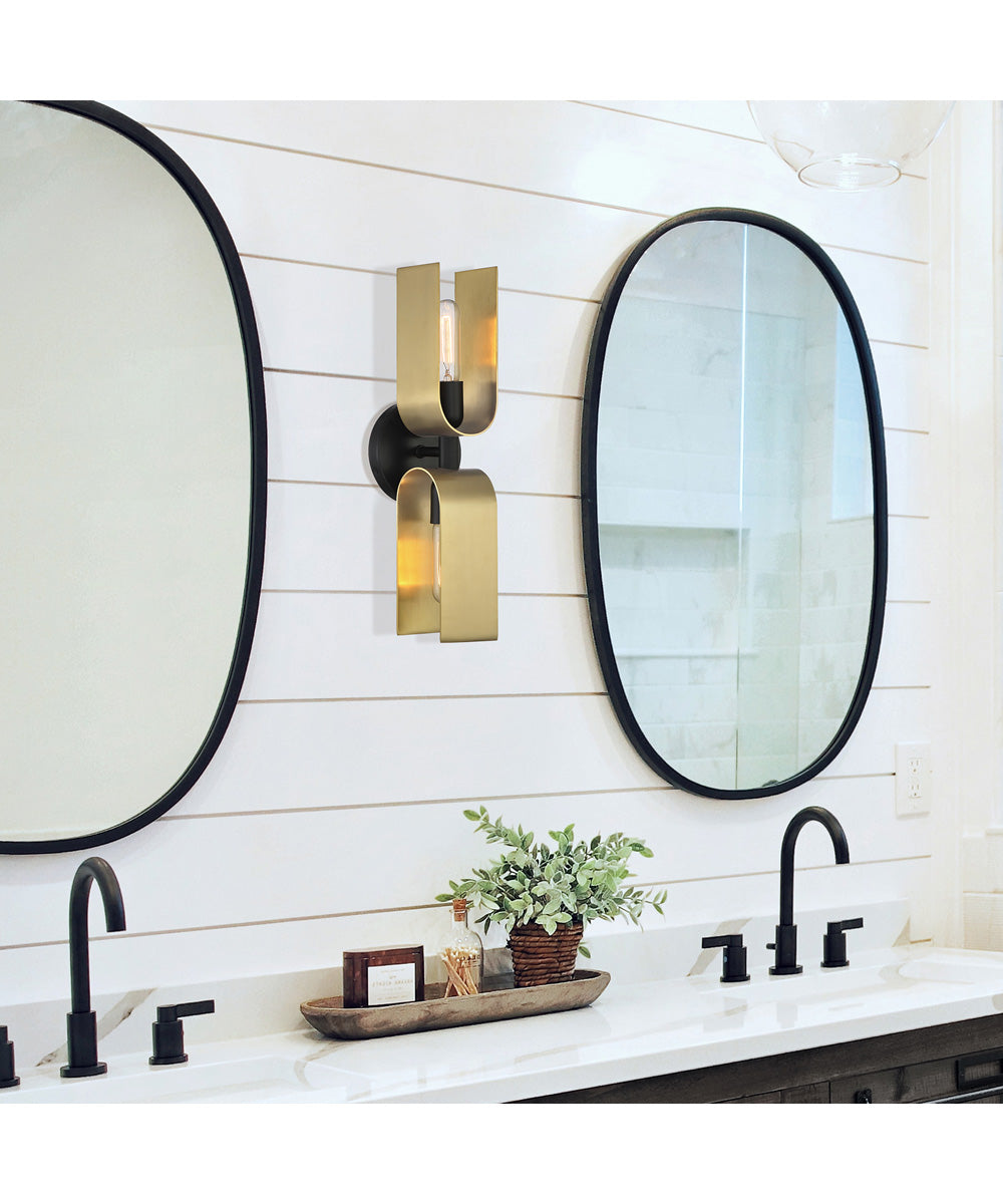 U Turn 2 Light Wall Sconce Matte Black