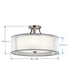 28"w Lacey 5-Light Semi Flush Ceiling Light Antique Pewter with White Organza and Satin-Etched Glass Shade