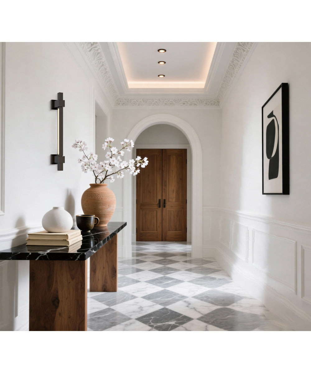 Cubist Square LED Wall Sconce Black