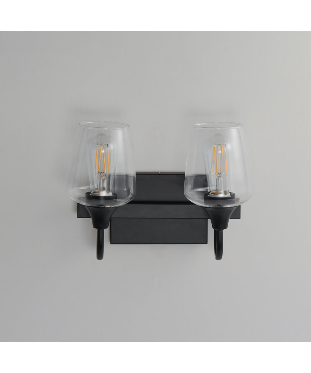 Goblet 2-Light Wall Sconce Black