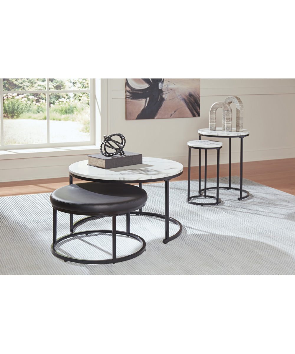 Jusmour Occasional Nesting TBL Set of 4 Black/White