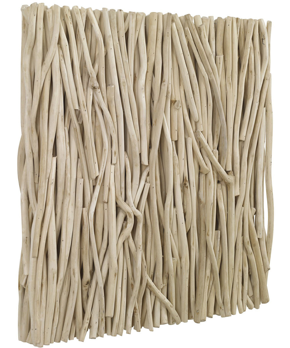 Gathered Teak Square Bleached Wood Wall Decor