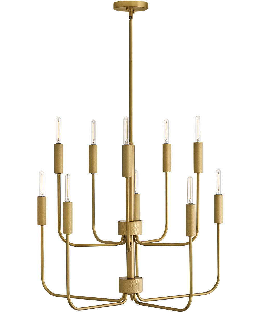 Austen 10-Light Medium Multi Tier in Lacquered Brass