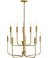 Austen 10-Light Medium Multi Tier in Lacquered Brass
