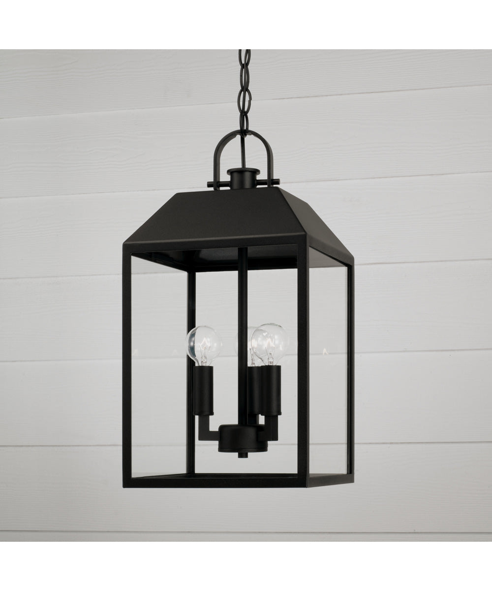 Nelson 3-Light Outdoor Hanging-Lantern Black