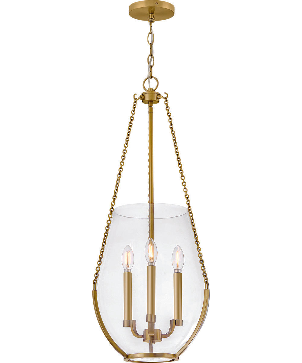 Farrin 3-Light Medium Pendant in Lacquered Brass