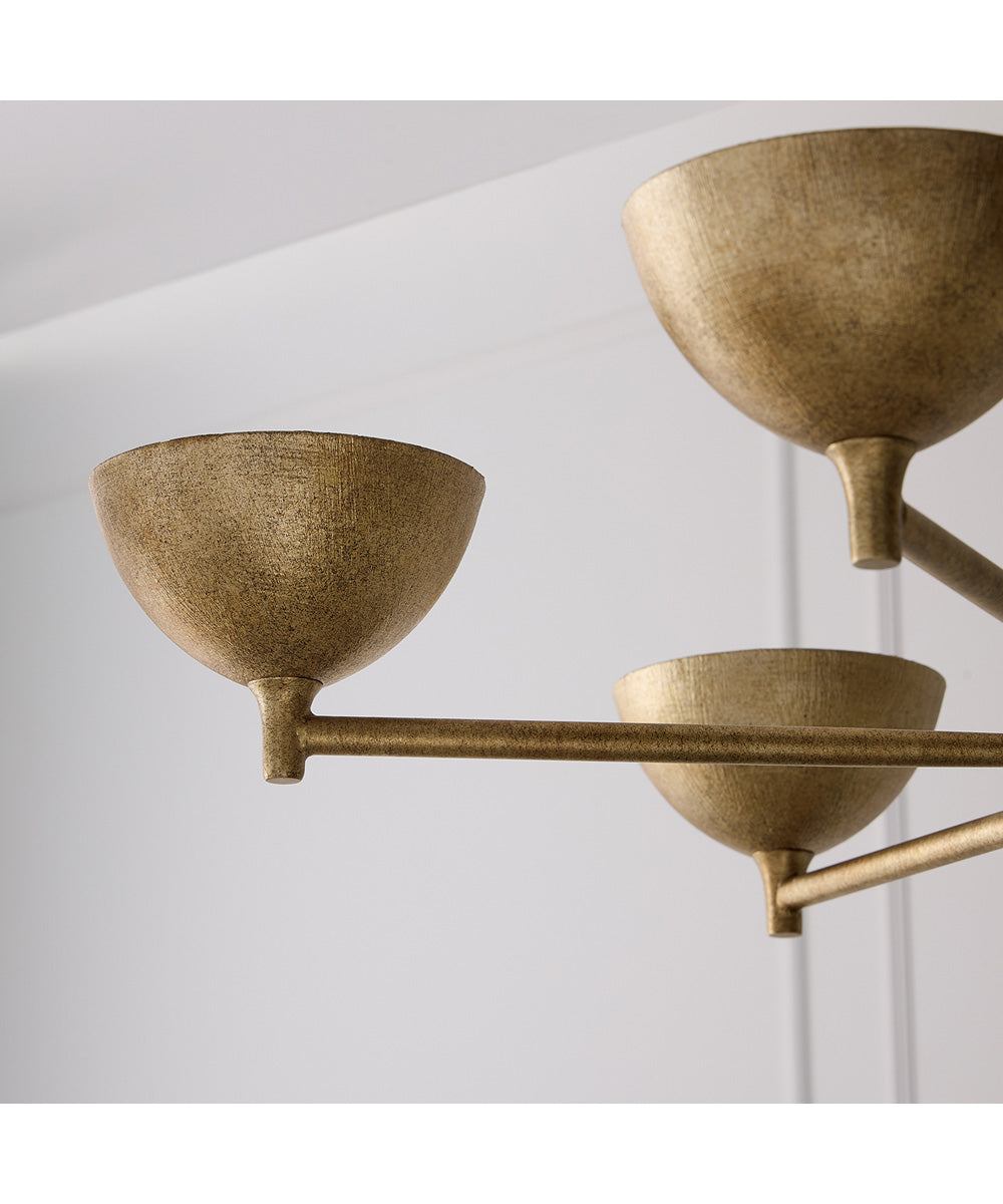 Francesca 6-Light Chandelier Feathered Gold