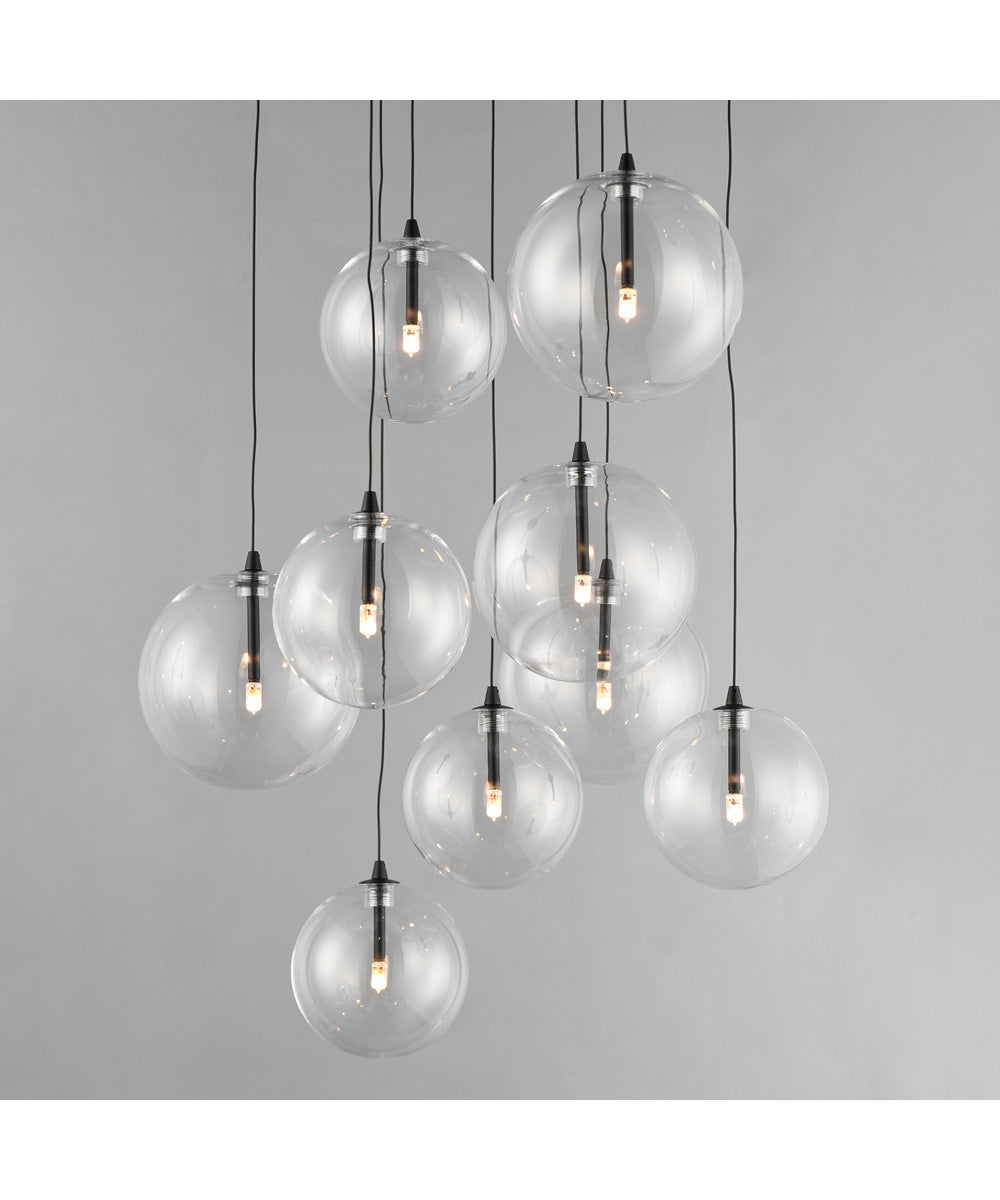 Global 9-Light LED Chandelier Black