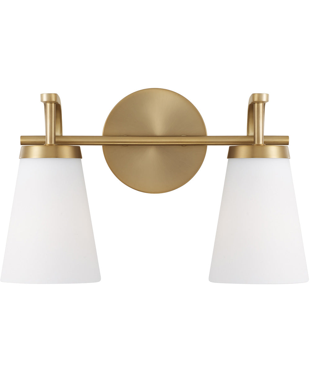 Drake 2-Light Vanity Aged Brass
