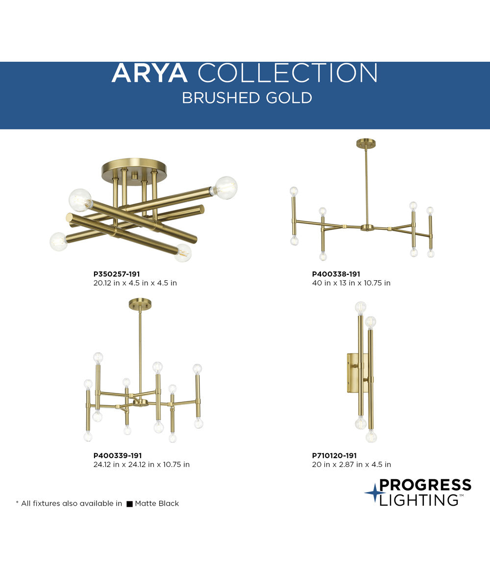 Arya 12-Light Chandelier Brushed Gold