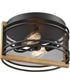 14"W Atelier 2-Light Close-to-Ceiling Black / Honey Wood