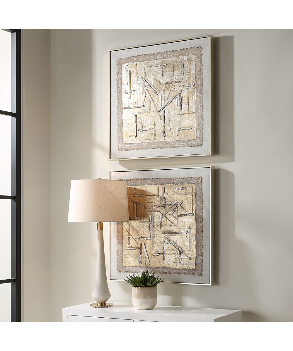 Unpredictable Hand Painted Canvases Set of 2