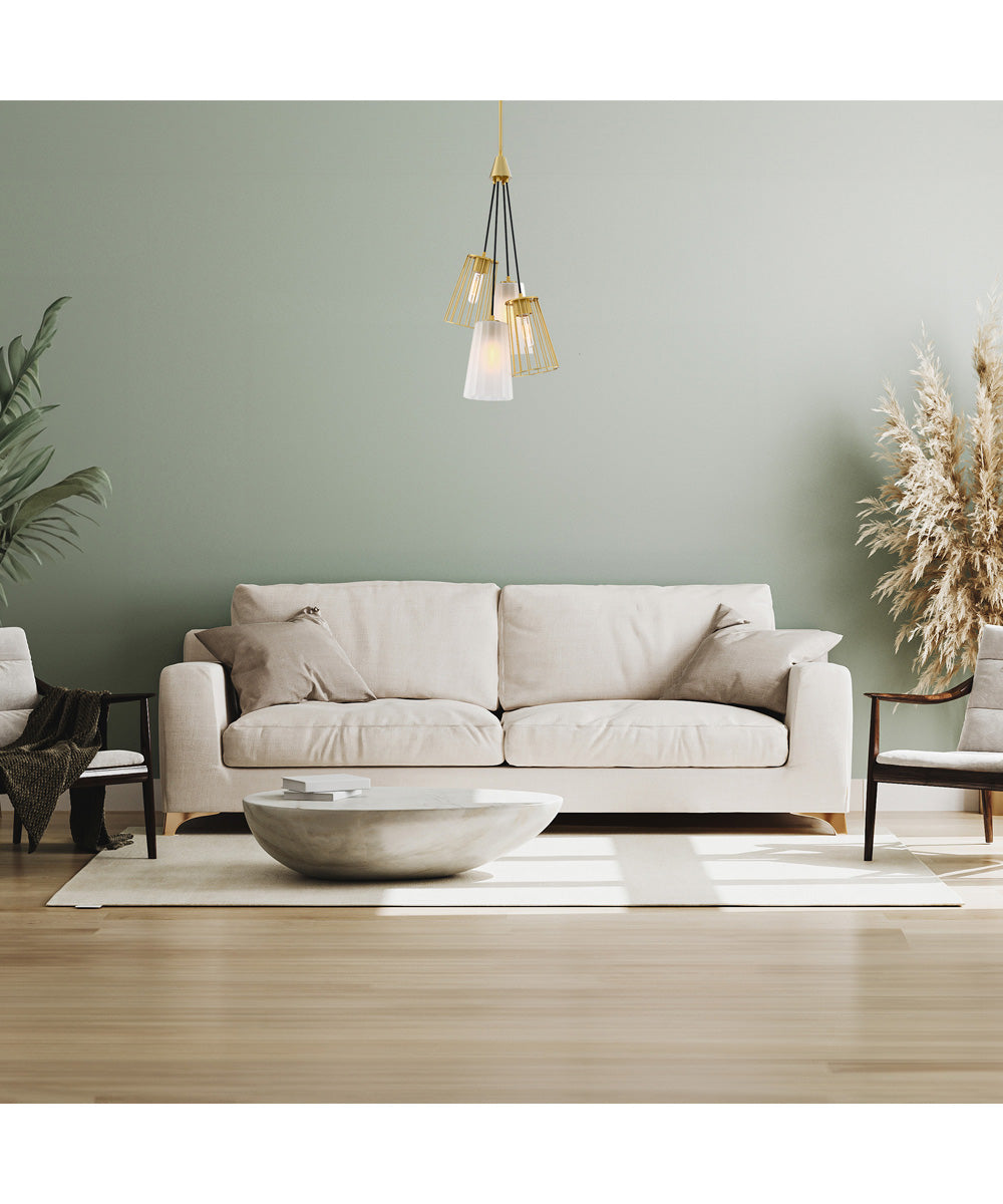 Liana 4 Light Chandelier Brushed Gold