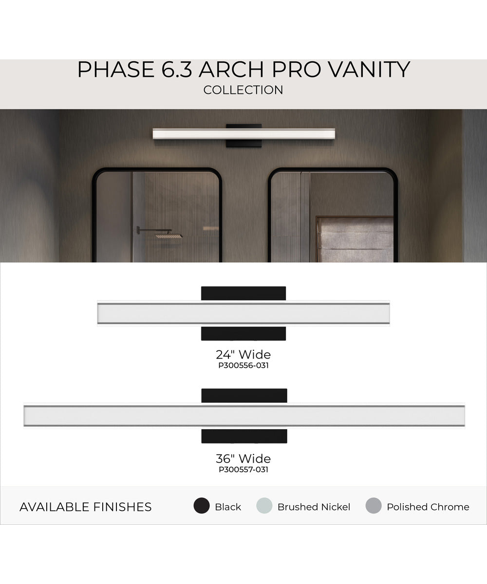 Phase 6.3 36 in. 5CCT Integrated LED Linear Vanity Light Black