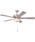 EOS 2 Light Frosted White Bowl 52" Ceiling Fan 2-Light Fan Brushed Polished Nickel