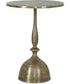 Round Accent Table with Turned Pedestal in Antique Brass