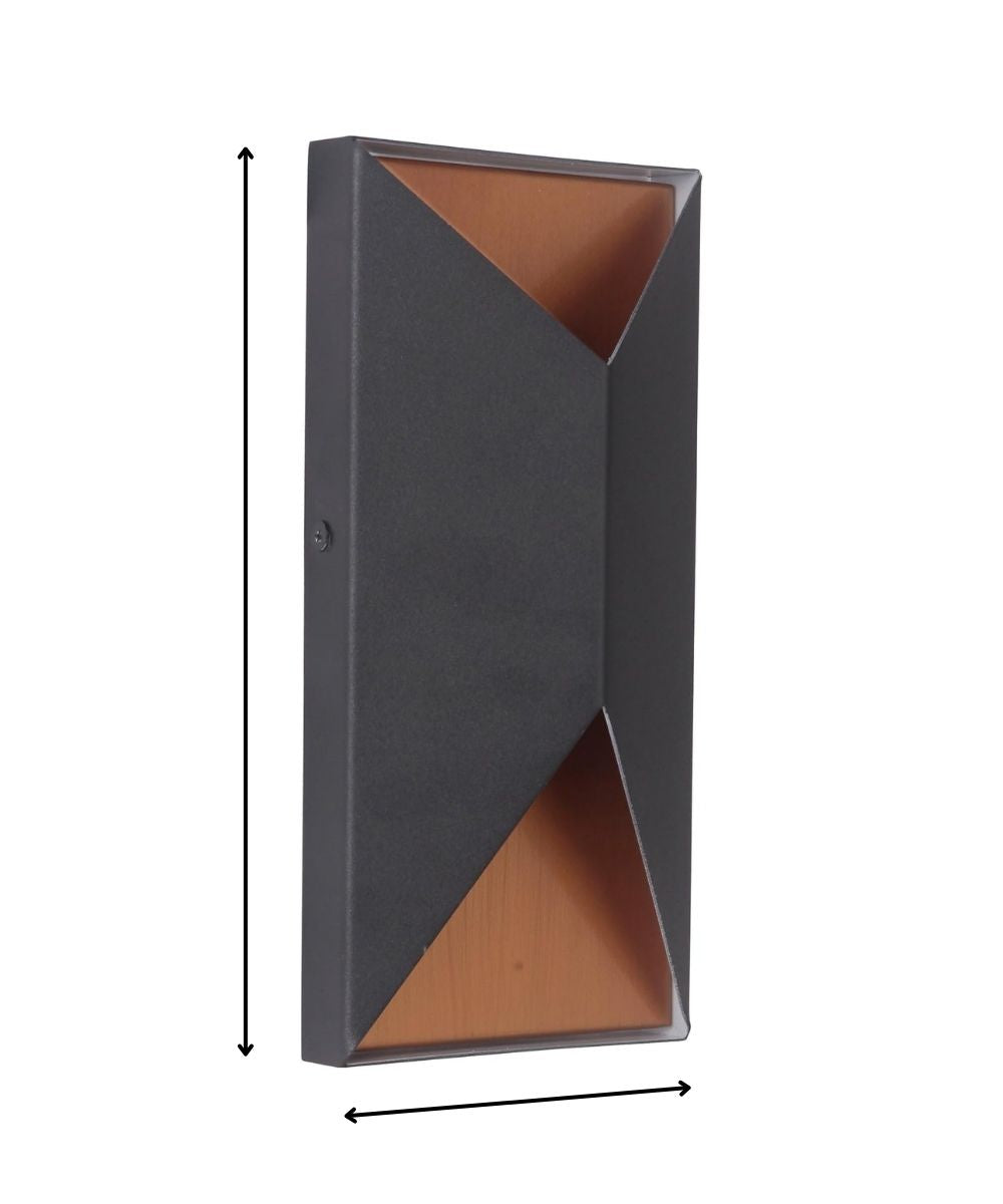 5"W Peak 2-Light LED Pocket Sconce Matte Black/Satin Brass