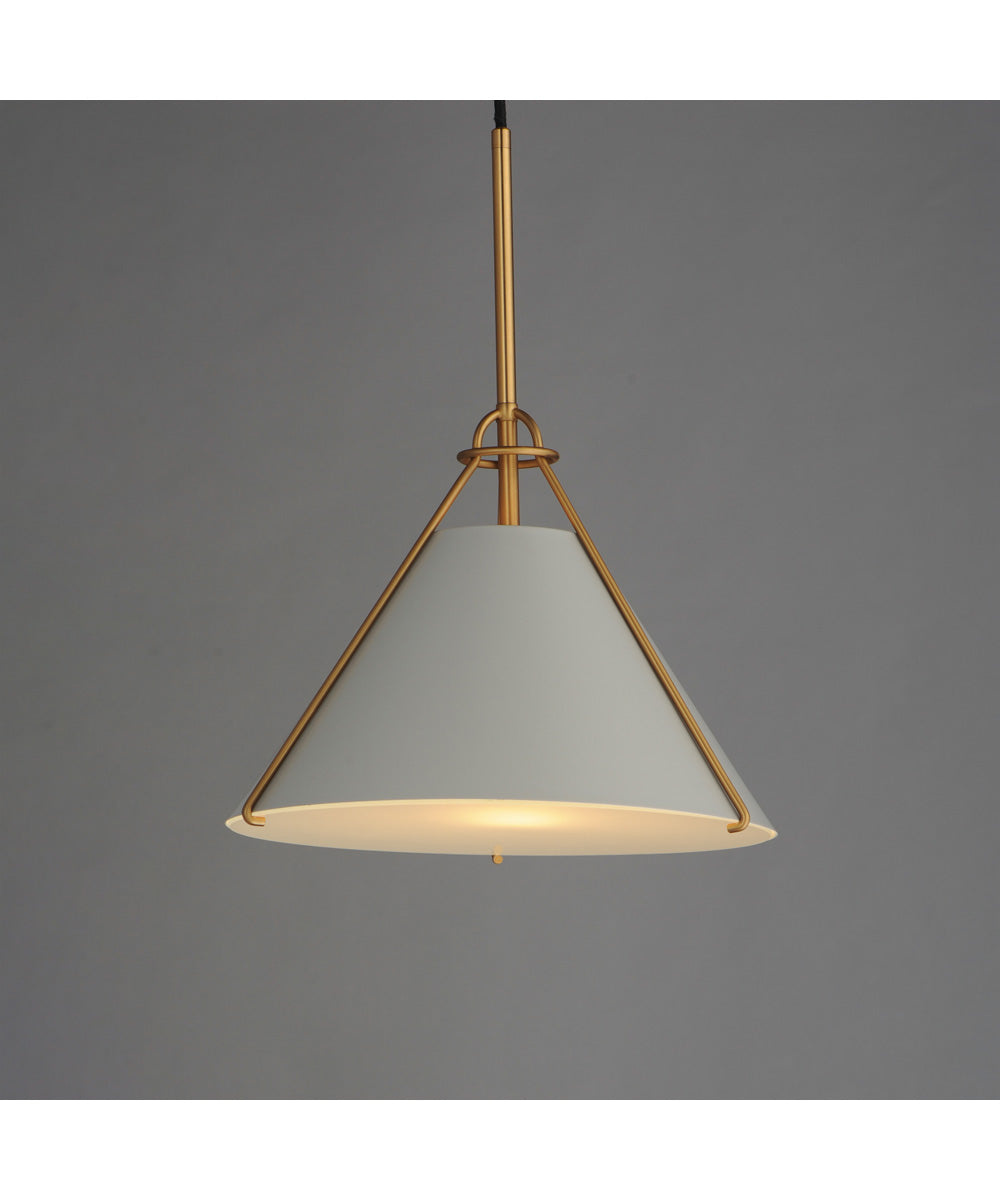Lucas Single Pendant Light French Gray / Natural Aged Brass