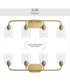 Ilia 4-Light Bath Vanity with Clear Glass Shade Brushed Gold
